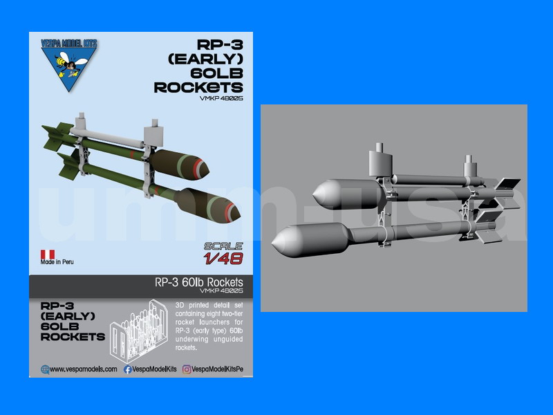 VMKP48005 RP-3 (Early Type) 60 lb Two-Tier Rocket Launcher 1/48